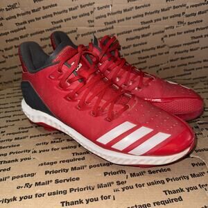 Adidas Icon Bounce Baseball Cleats Mens Size 10.5 Red White